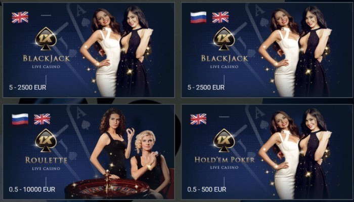 1xbet de live casino