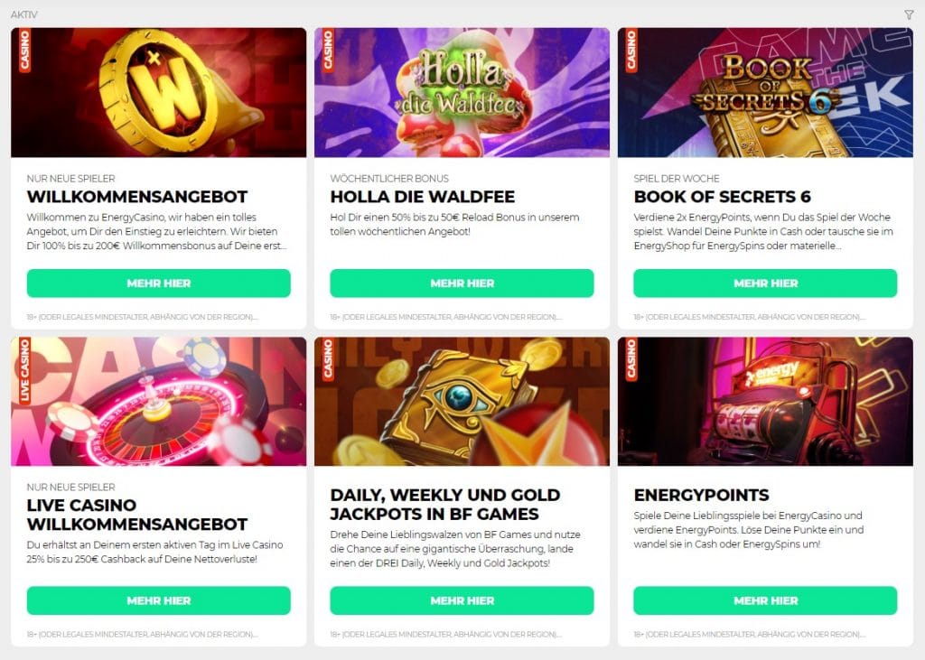 energy casino aktionen