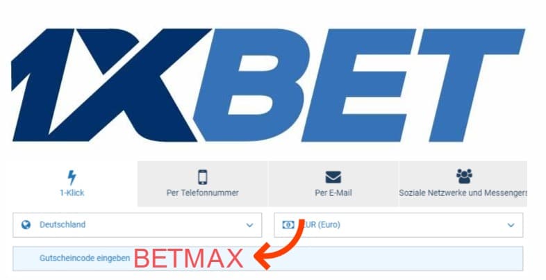 Der 1xbet gutscheincode lautet "BETMAX". Geben Sie "BETMAX" ein, indem Sie Ihr Konto erstellen.
